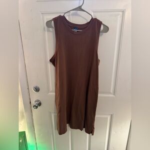 Old Navy Brown Sleeveless Midi Dress with Pockets XL